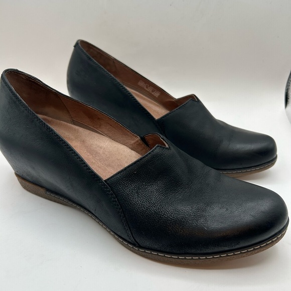 Dansko Liliana Black Nubuck Leather  Slip On Wedge Size EU 42 / US 11.5-12 - Picture 3 of 10